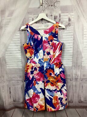 Tyler Boe Floral Midi Dress in Navy, Pink, Orange 4